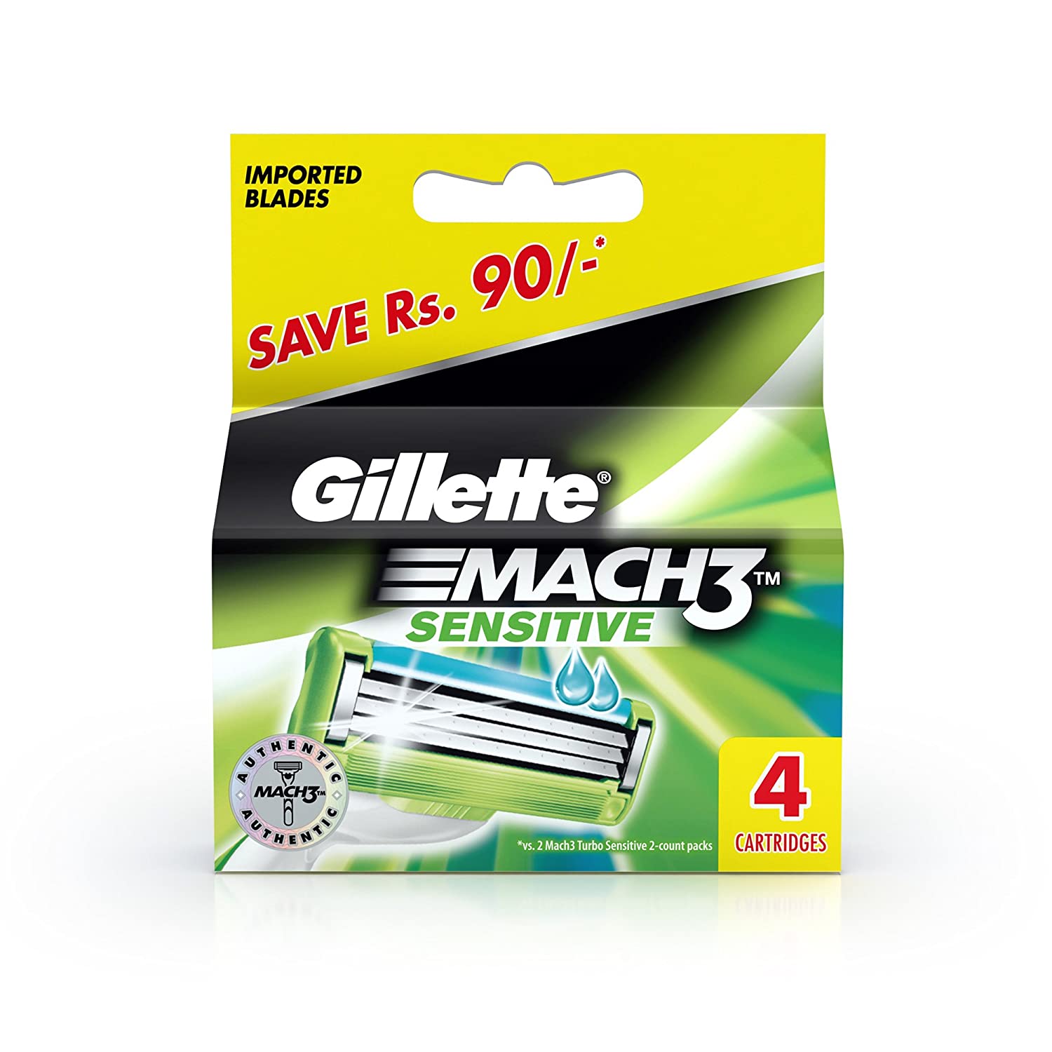 Gillette Mach 3 Sensitive Blades 4 Pc